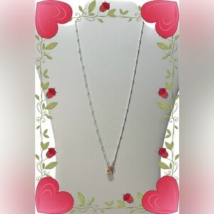 Elegant Silver Necklace with Gold Pendant